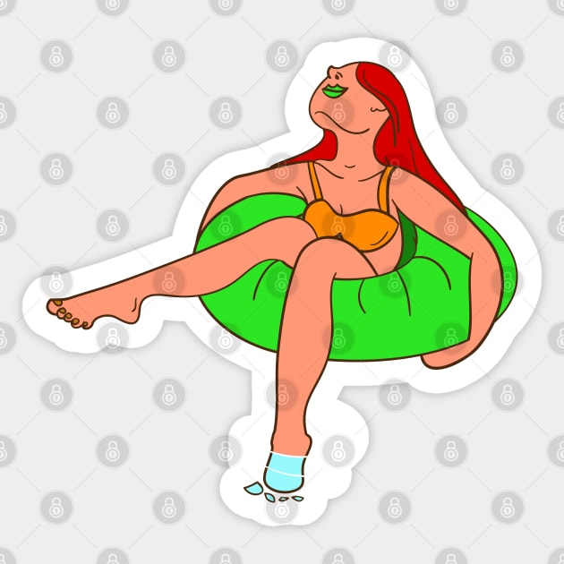 Pool Girl Sticker by Maria_Miguel_Cardeiro